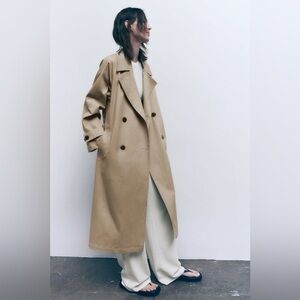 Zara Beige Oversized Trench Coat NWT